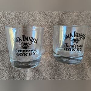 Jack Daniels Tennessee Honey Glass Set - Black and Clear New